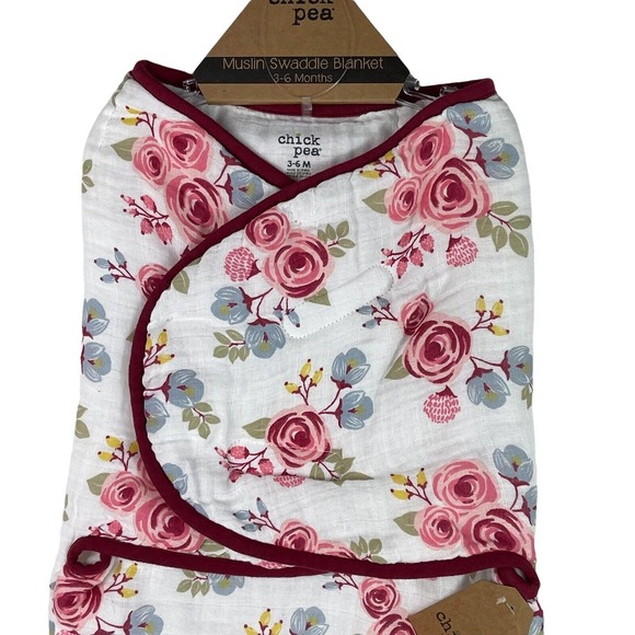 Chick Pea 100% Cotton Baby Muslin Swaddle Blanket 3-6 Months Floral Print - Picture 3 of 7